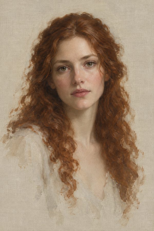 Delicate Oil portrait style example